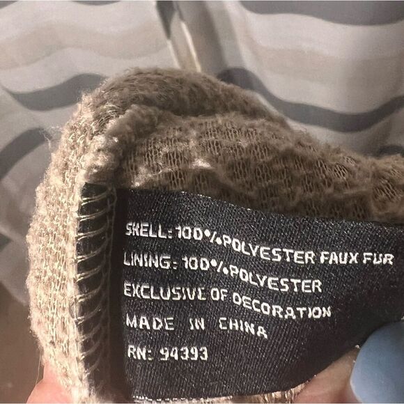 Altar’d State Sherpa pullover snap button denim accent pockets size M tan - Picture 2 of 7